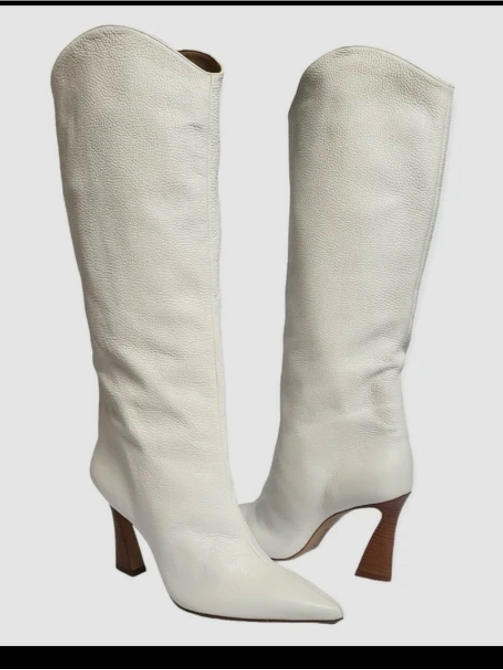 Schutz Maryann Stack Flare White Boots